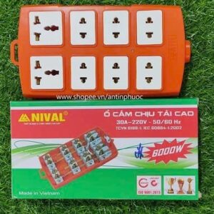 Ổ cam 8 lỗ 6000w Nival