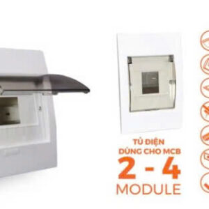 Tủ điện nhựa âm tường 2-4 đường Nano NDP104P-1