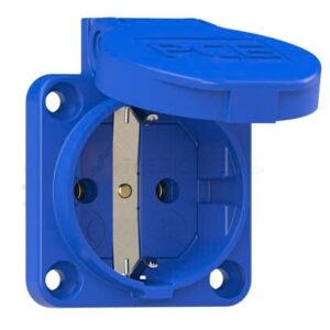 F105-0B- Ổ cắm âm có nắp PCE 2P 16A 250V xanh