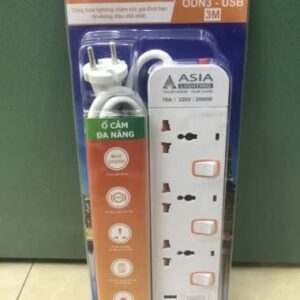 Ổ dây đa năng 3 lỗ 3m USB ASIA