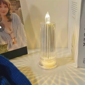 Đèn led nến dùng pin, sọc đứng cao (đã có 3v pin LR1130)