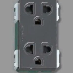WEV1582H- Ổ cắm âm đôi 3 chấu màu xám dòng Wide Panasonic