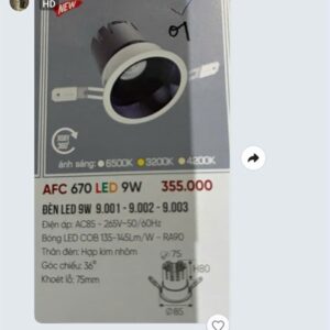 Đèn LED 9W 9.003 4200K-670 9W