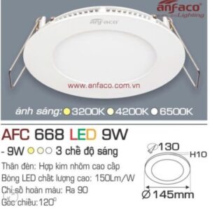 Đèn âm 9w 668 as 4200K Anfaco (đk khoét lỗ 13cm, dk phủ bì 14,5cm)