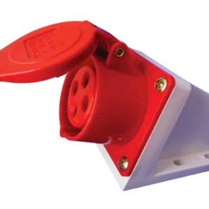 Ổ cắm âm công nghiệp cố định có đế trắng 4P 32A IP44