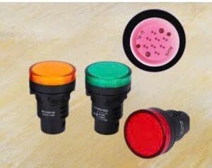 Đèn báo pha 12v-24v đầu bằng màu vàng