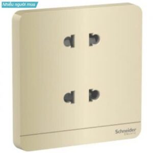 Bộ ổ cắm đôi 2 chấu 10A AvatarOn màu vàng Schneider