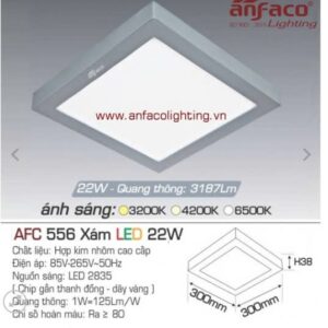 Đèn nổi 22w vuông 3 màu viền xám AFC
