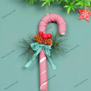 Phụ kiện gậy 05 caro đỏ giáng sinh